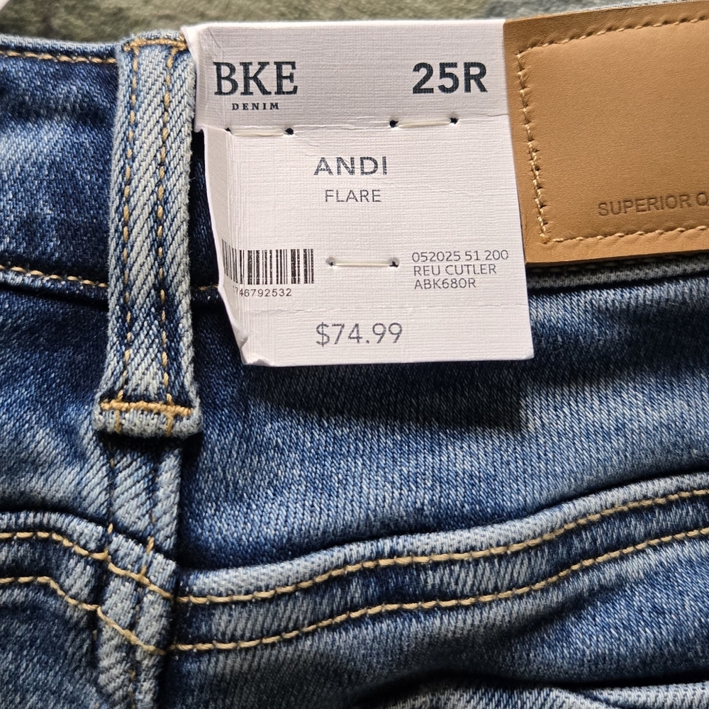 BKE Andi Flare Jeans in Dark Blue Denim